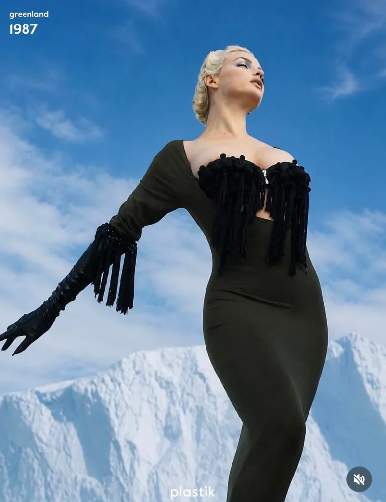 Fashion photograph from Manfred Thierry Mugler’s 1987 Disko Bay series in Greenland, image 1