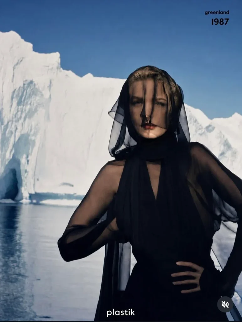 Fashion photograph from Manfred Thierry Mugler’s 1987 Disko Bay series in Greenland, image 6