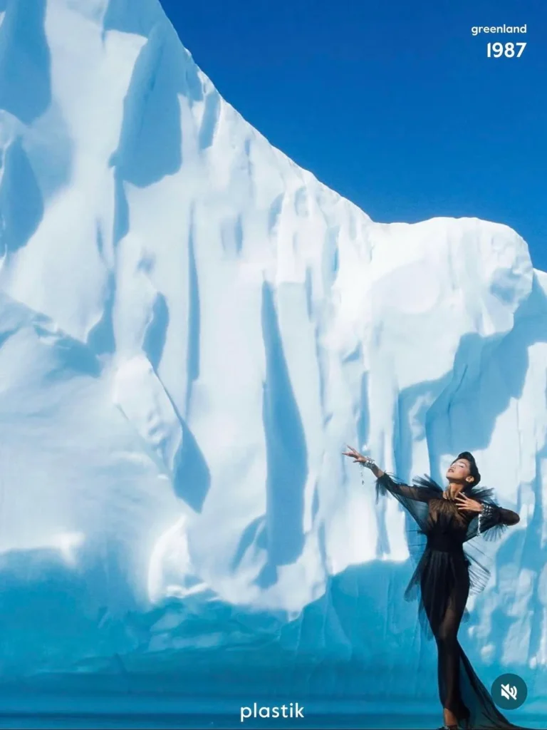 Fashion photograph from Manfred Thierry Mugler’s 1987 Disko Bay series in Greenland, image 8