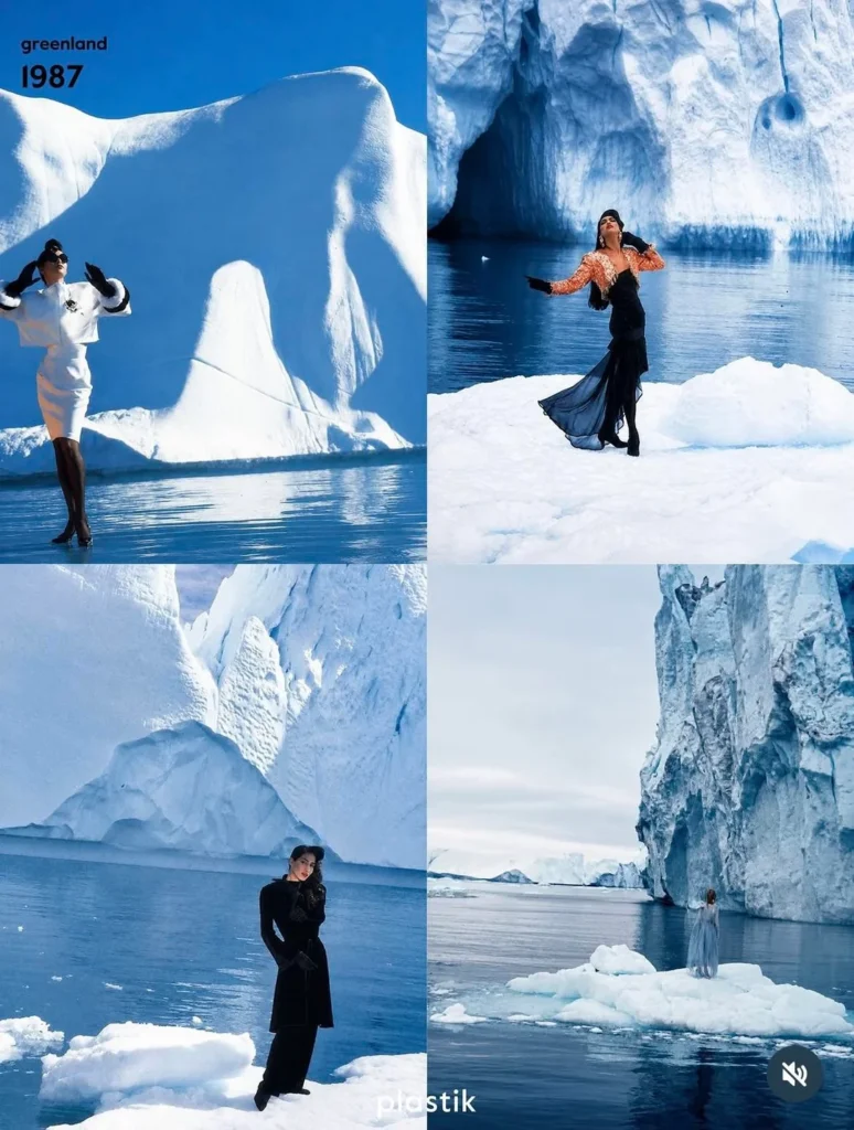 Fashion photograph from Manfred Thierry Mugler’s 1987 Disko Bay series in Greenland, image 10