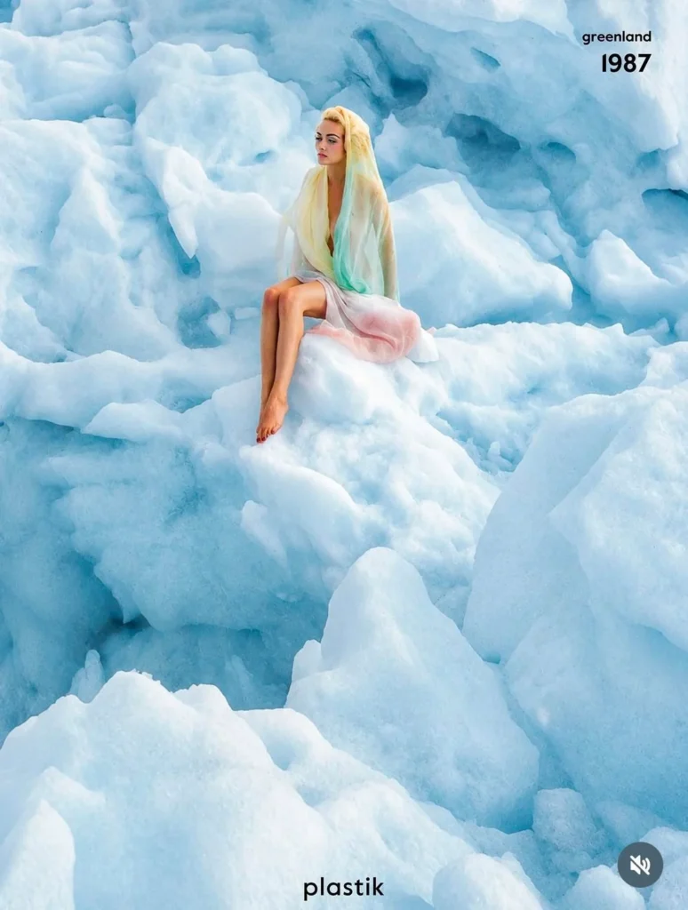 Fashion photograph from Manfred Thierry Mugler’s 1987 Disko Bay series in Greenland, image 17