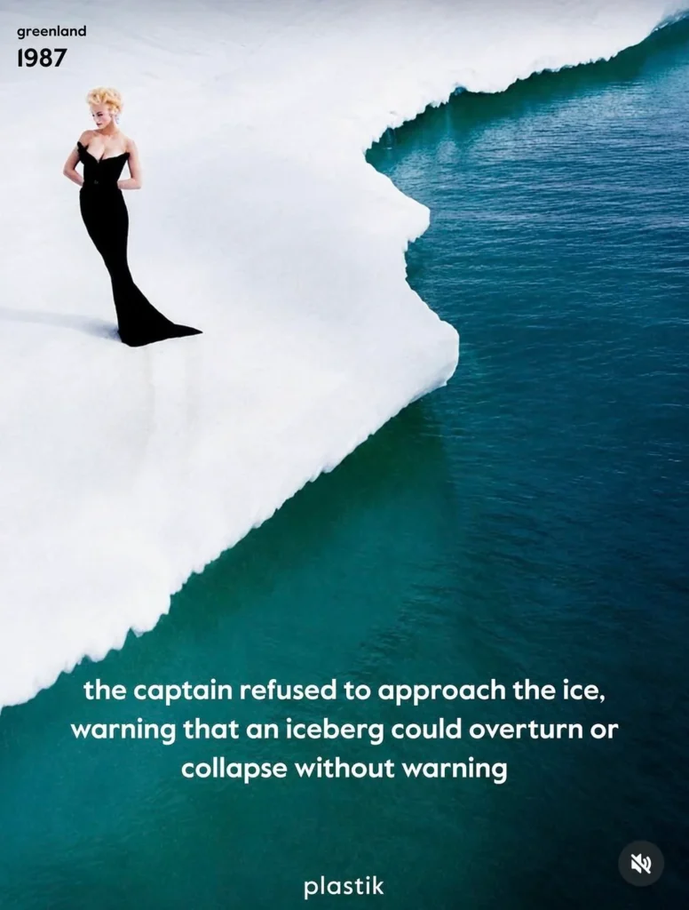 Fashion photograph from Manfred Thierry Mugler’s 1987 Disko Bay series in Greenland, image 14
