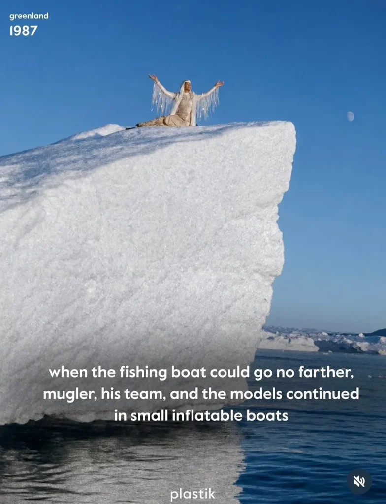 Fashion photograph from Manfred Thierry Mugler’s 1987 Disko Bay series in Greenland, image 12