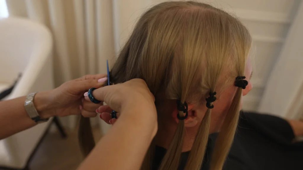 Erling Haaland during the haircut featured in his New Season, New Hair vlog.