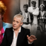 Nick Rhodes then and now alongside an archival photo of Duran Duran