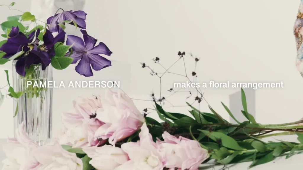 Pamela Anderson during Vogue Australia’s ikebana floral-arrangement feature, image 1