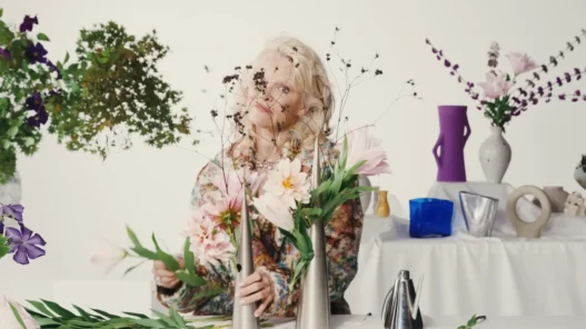 Pamela Anderson during Vogue Australia’s Japanese ikebana floral-arrangement feature