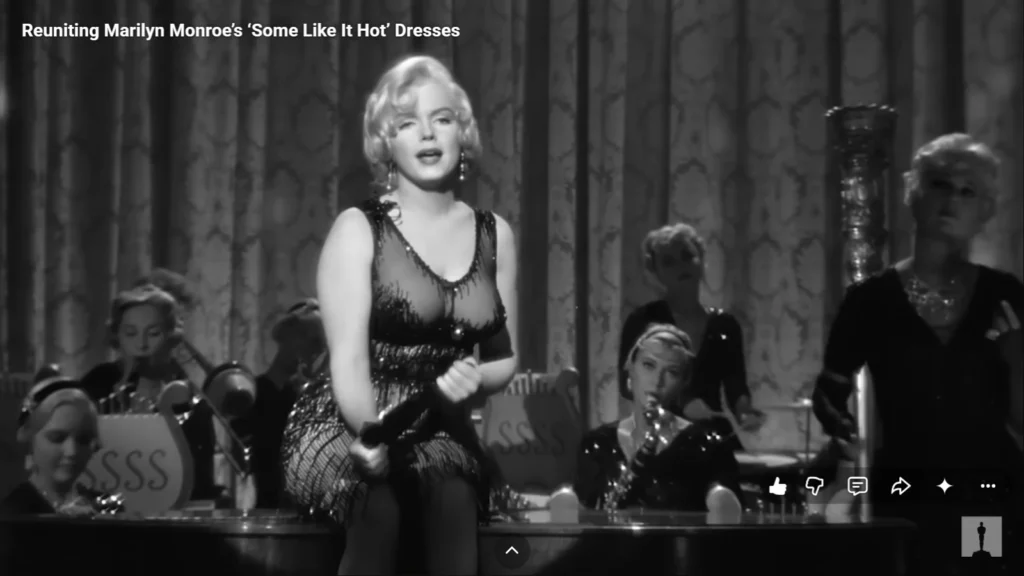 Display related to Marilyn Monroe’s Some Like It Hot costumes at the Academy Museum, image 4