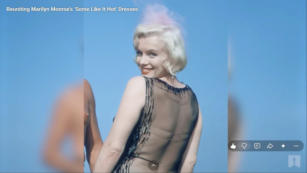 Display related to Marilyn Monroe’s Some Like It Hot costumes at the Academy Museum, image 1