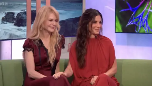 Sandra Bullock and Nicole Kidman during their Practical Magic 2 interview on BBC's The One Show