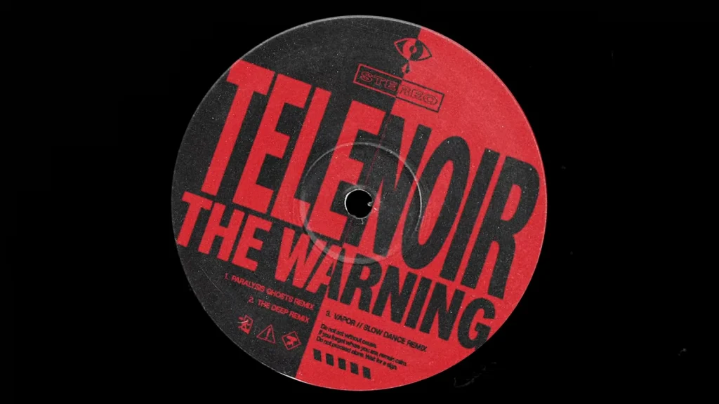 Red Telenoir lettering on a black background.