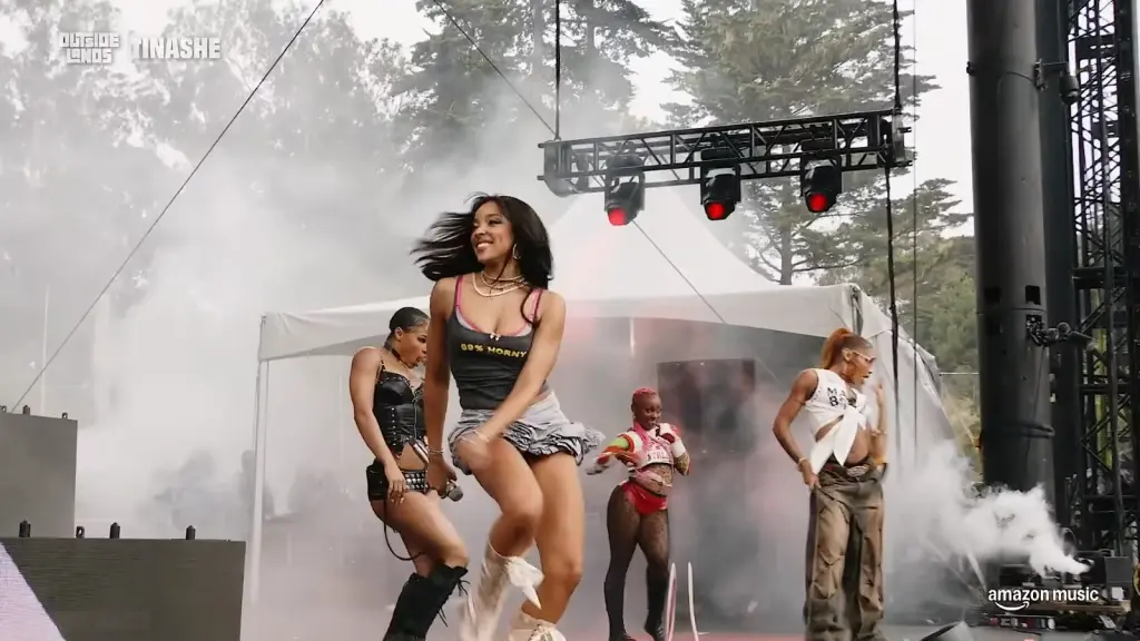Tinashe performing on the Twin Peaks stage at Outside Lands 2026