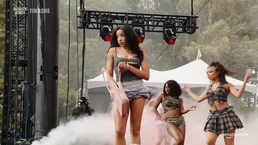 Tinashe onstage during her 2026 Outside Lands festival performance
