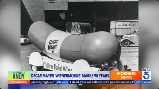 Oscar Mayer Wienermobile 90th birthday celebration with its limited-edition Wiener Cake