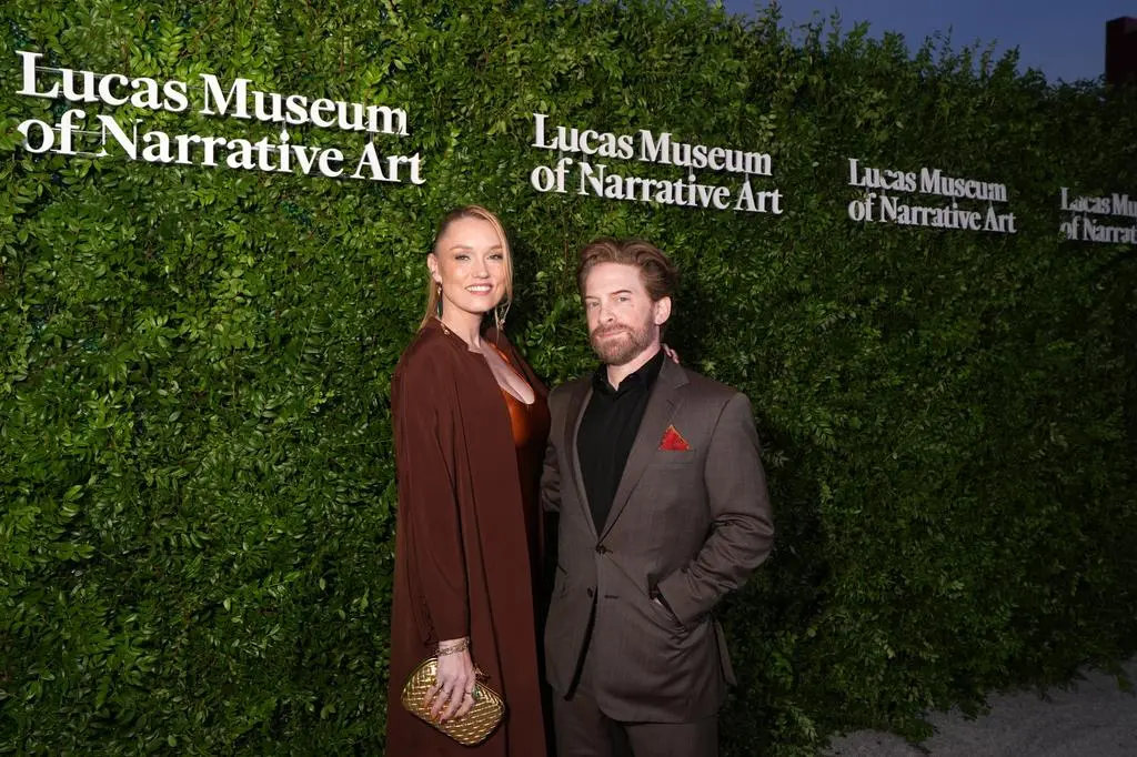 Clare Grant and Seth Green at the Lucas Museum of Narrative Art Opening Night