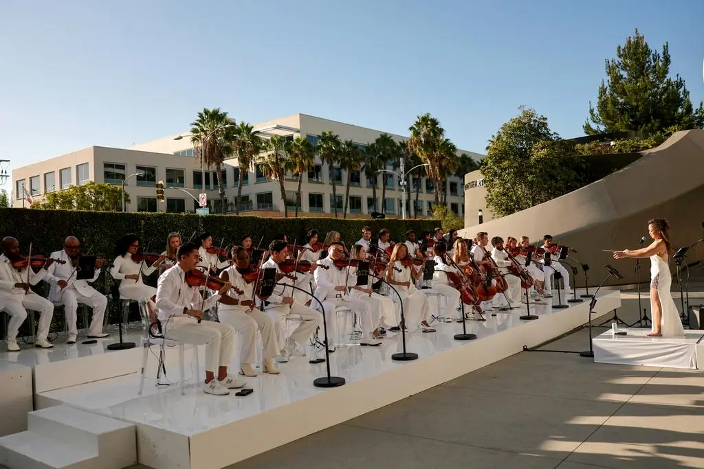 Orchestra performing during the Lucas Museum of Narrative Art Opening Night in Los Angeles