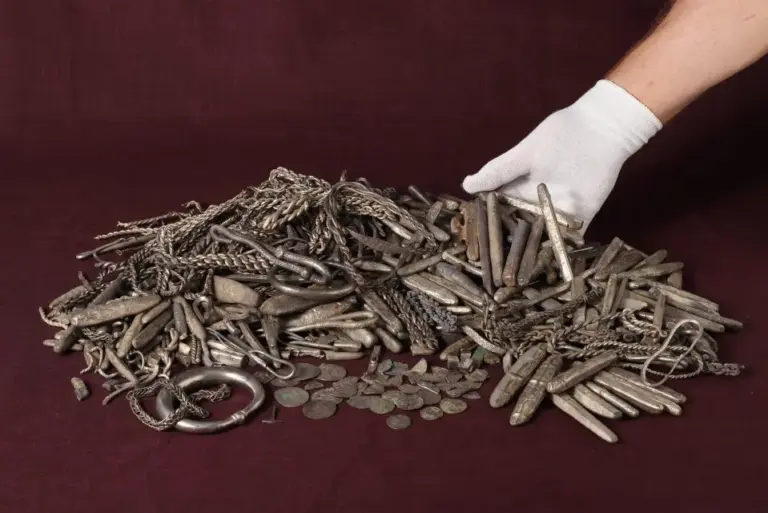 Denmark Resident Discovers Largest Viking Silver Collection In His Backyard including  Thor’s Hammer