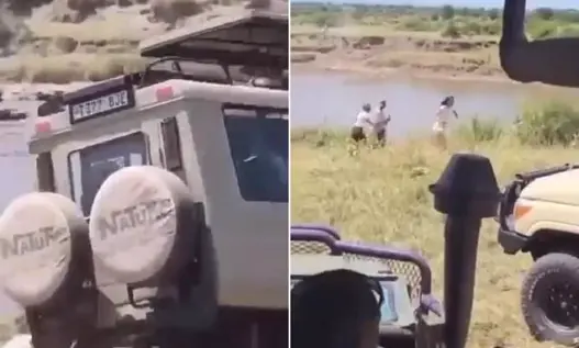 Tanzania safari vehicle crash near the Mara River in Serengeti National Park