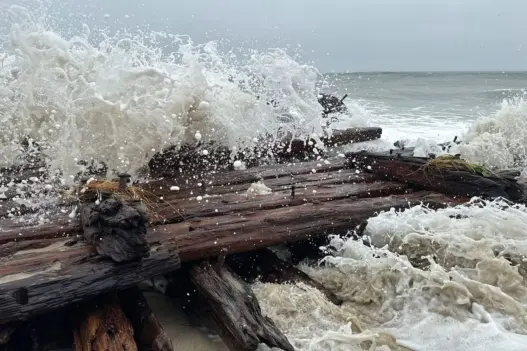 Shipwreck remains exposed on Nantucket after a September 2026 nor’easter