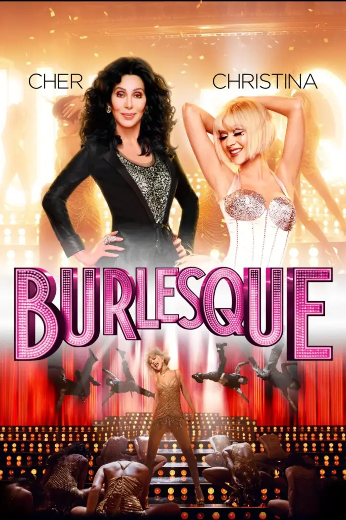 Burlesque 2010 theatrical poster featuring Cher and Christina Aguilera