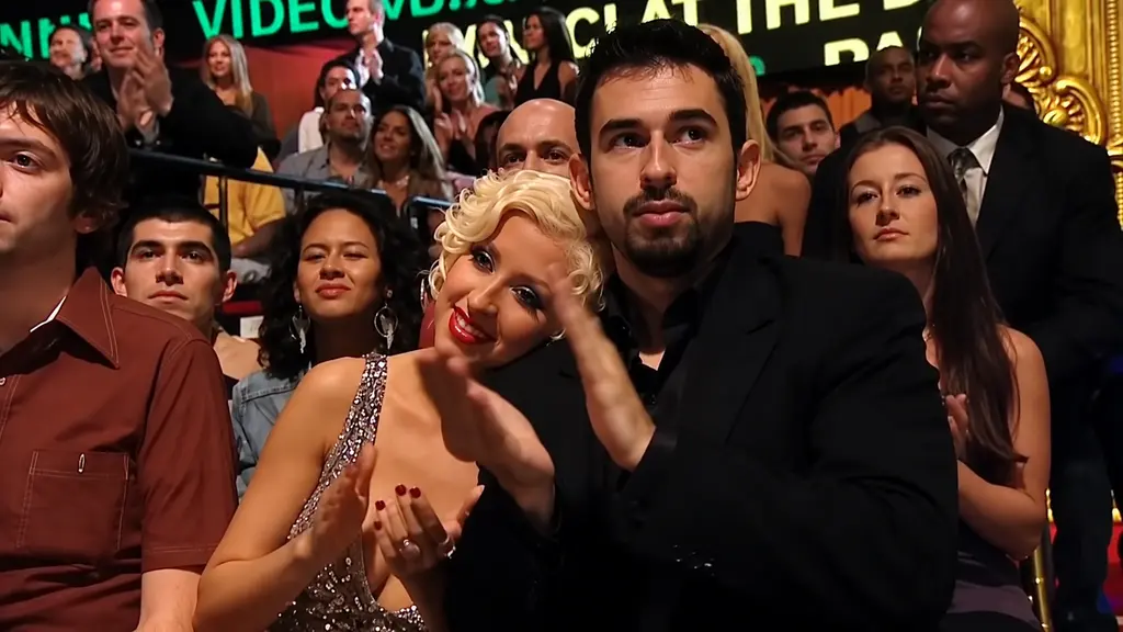 Christina Aguilera and Jordan Bratman during the 2006 MTV Video Music Awards broadcast