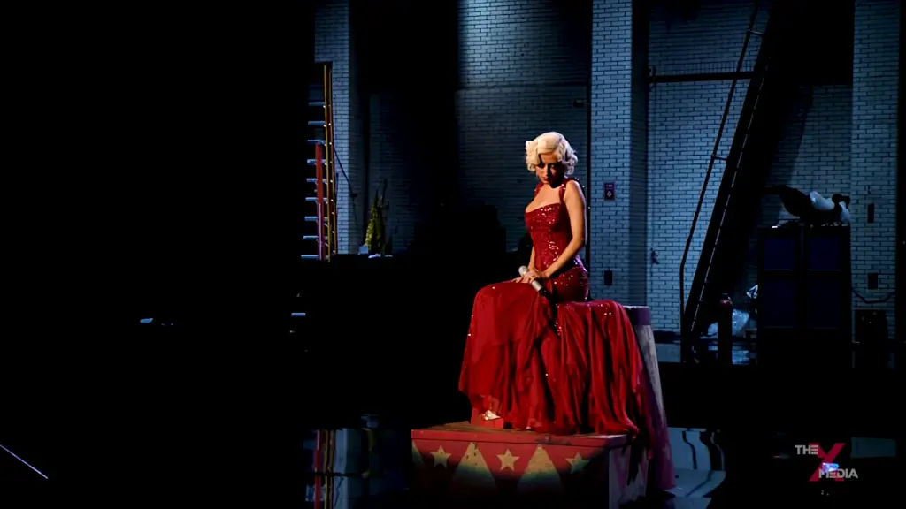 Christina Aguilera in her 2006 MTV VMAs performance of Hurt