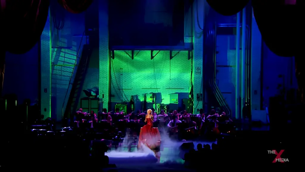 Christina Aguilera performing Hurt on the 2006 MTV Video Music Awards stage