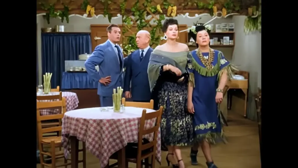 Scene from the colorized I Love Lucy episode The Black Wig