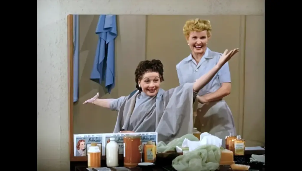 Lucy Ricardo in the colorized I Love Lucy episode The Black Wig