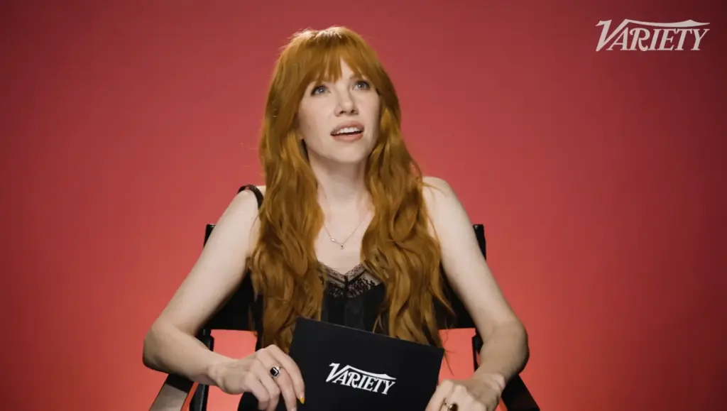 Carly Rae Jepsen during a lyric challenge interview