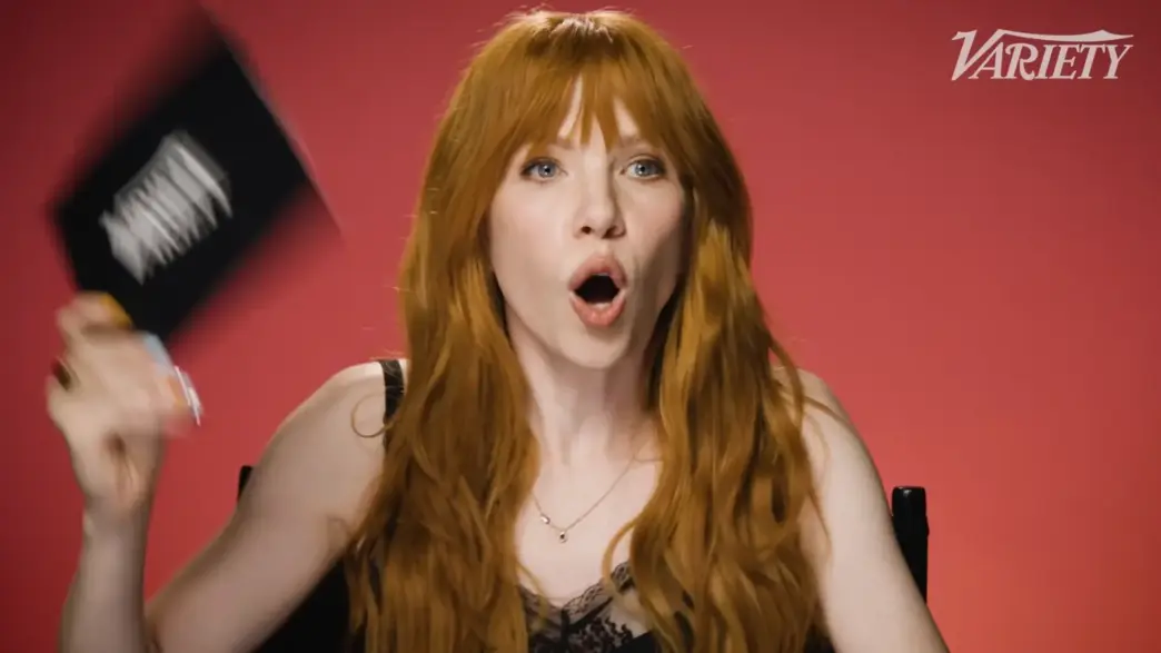 Carly Rae Jepsen during a lyric challenge interview