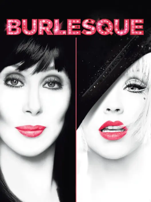 Cher and Christina Aguilera in a story celebrating Burlesque streaming on Hulu