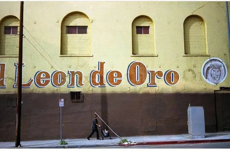 El Leon de Oro nightclub signage on the historic First Street building in Boyle Heights