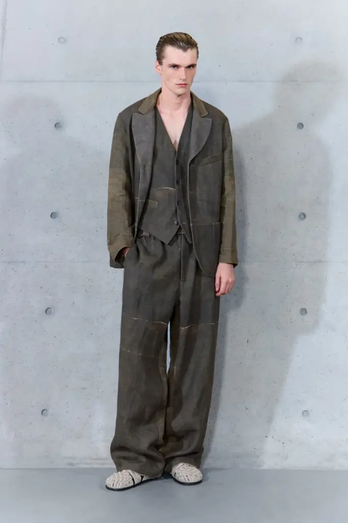 Emporio Armani Spring 2027 faded jacket waistcoat wide trousers