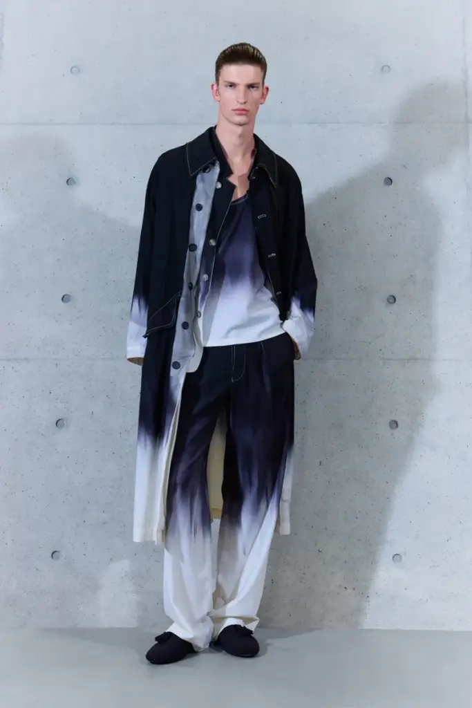 Emporio Armani Spring 2027 gradient dyed coat top trousers
