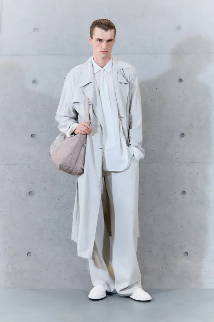 Emporio Armani Spring 2027 lightweight trench coat scarf studded bag