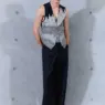 Emporio Armani Spring 2027 silver embellished waistcoat and pleated trousers