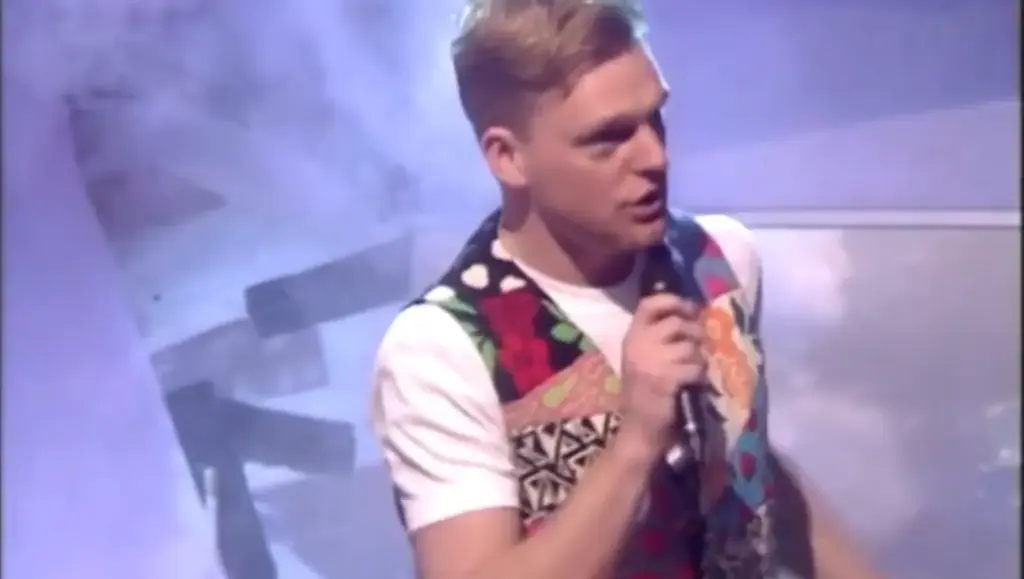 Erasure performing Stop on Top of the Pops in January 1989