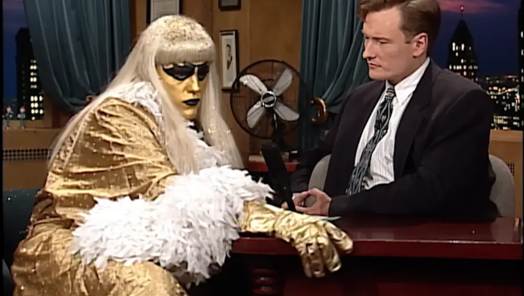 Goldust on Late Night with Conan O’Brien during his March 1996 appearance