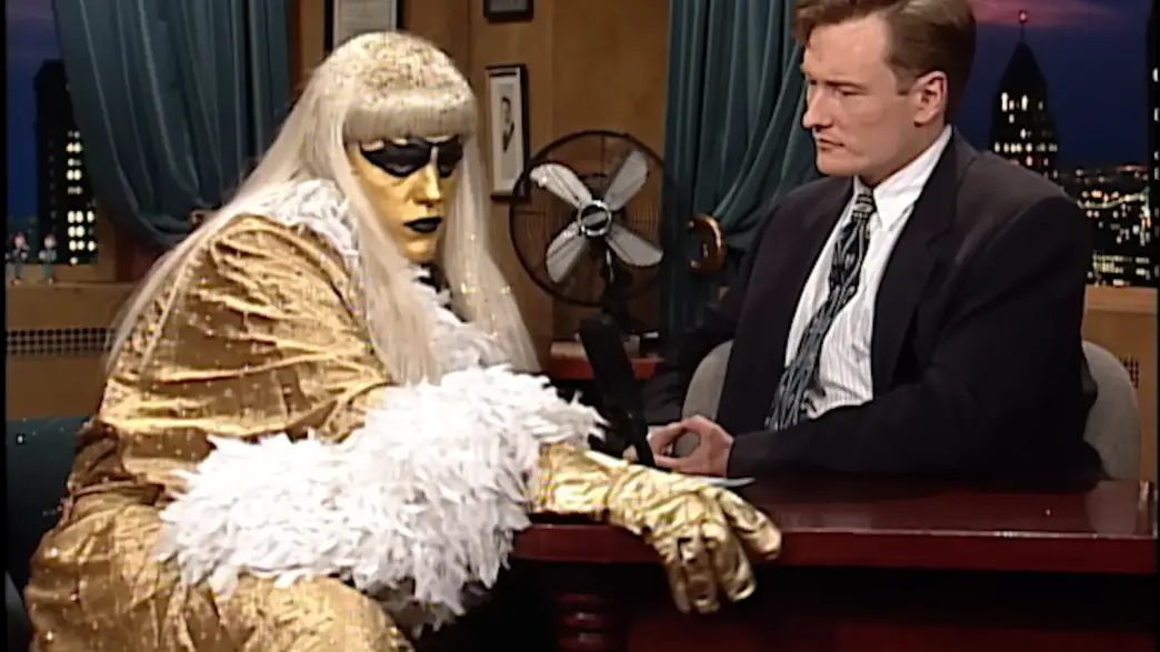 Goldust on Late Night with Conan O’Brien during his March 1996 appearance