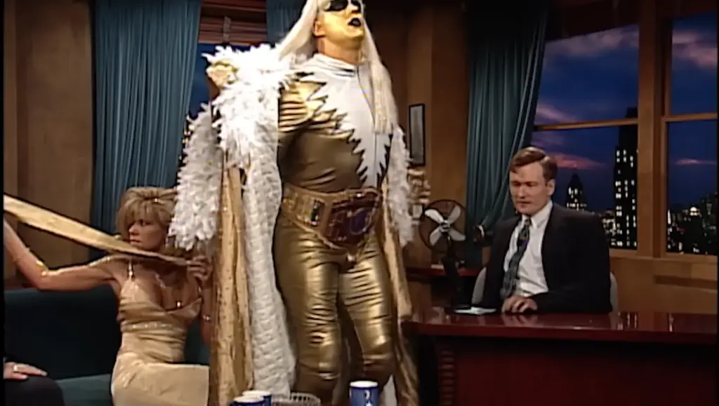 Scene from the Goldust and Marlena Late Night with Conan O’Brien segment
