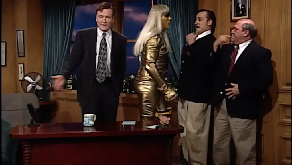 Goldust and Marlena in the 1996 Late Night with Conan O’Brien segment