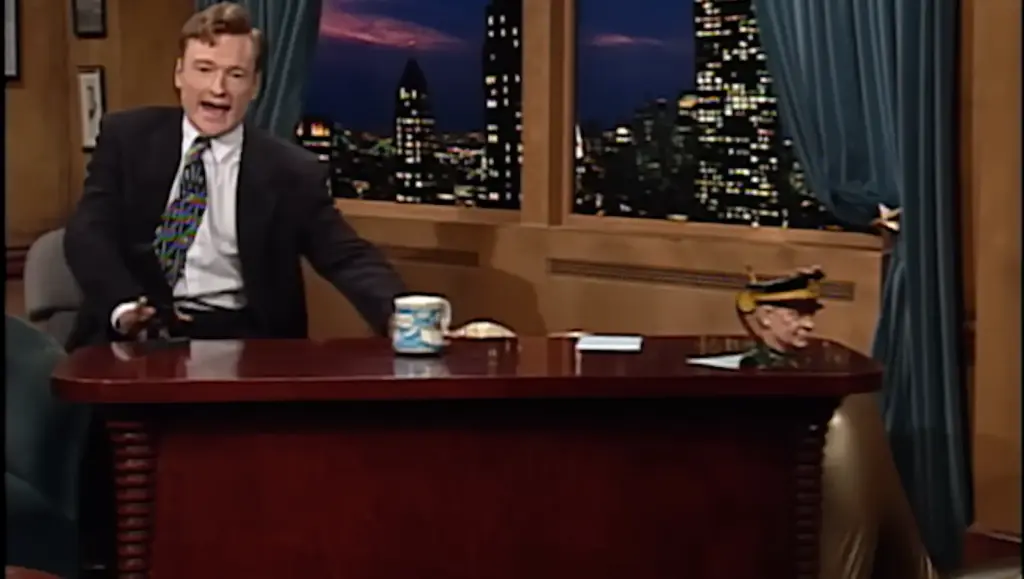 Goldust and the Late Night with Conan O’Brien cast during the 1996 segment
