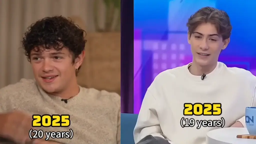 Noah Jupe and Jacob Tremblay in an evolution montage