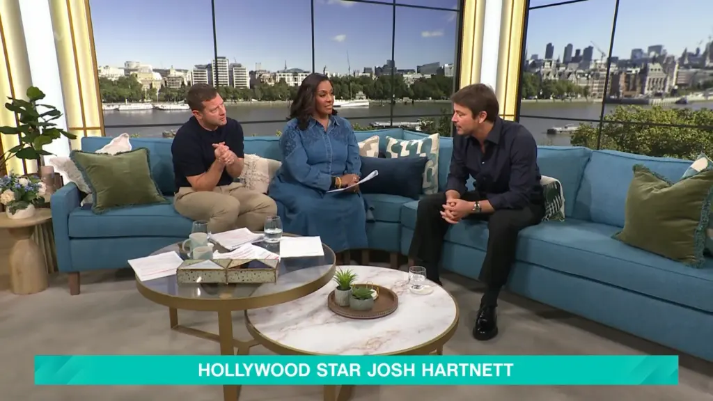 Josh Hartnett during his U.K. television interview about life in Hampshire