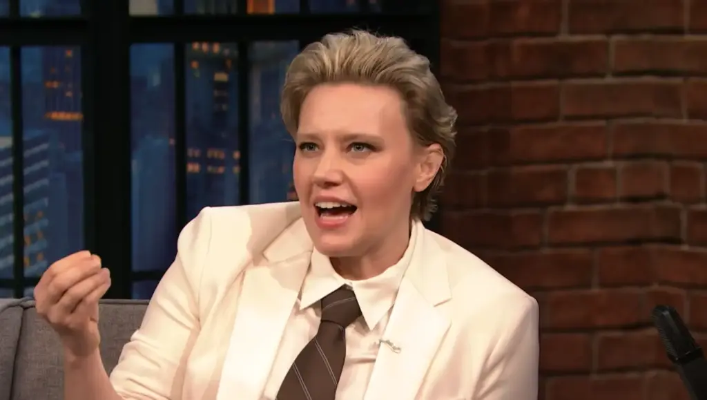 Kate McKinnon during her Late Night interview with Seth Meyers