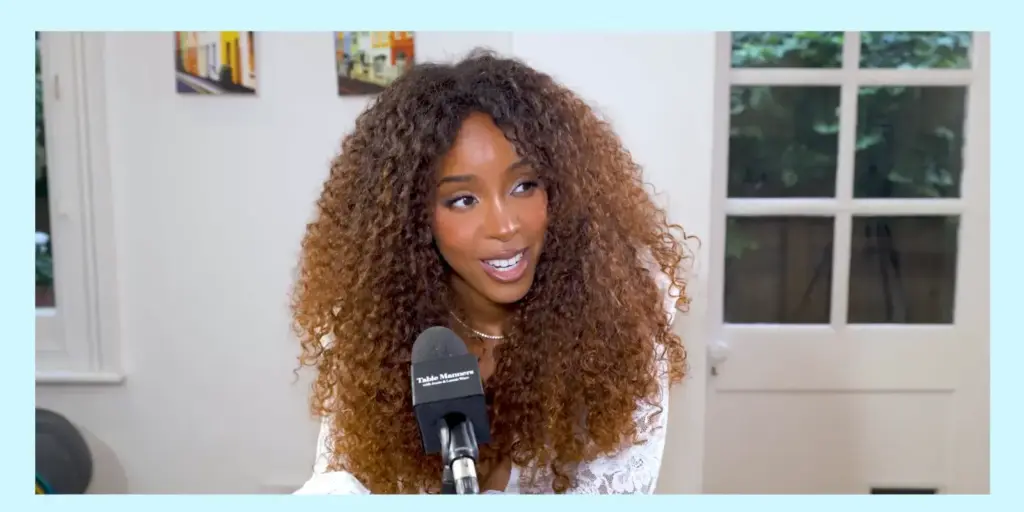 Kelly Rowland during her Table Manners conversation with Jessie and Lennie Ware