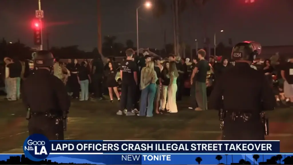 Image from FOX 11’s Harbor Gateway street takeover report