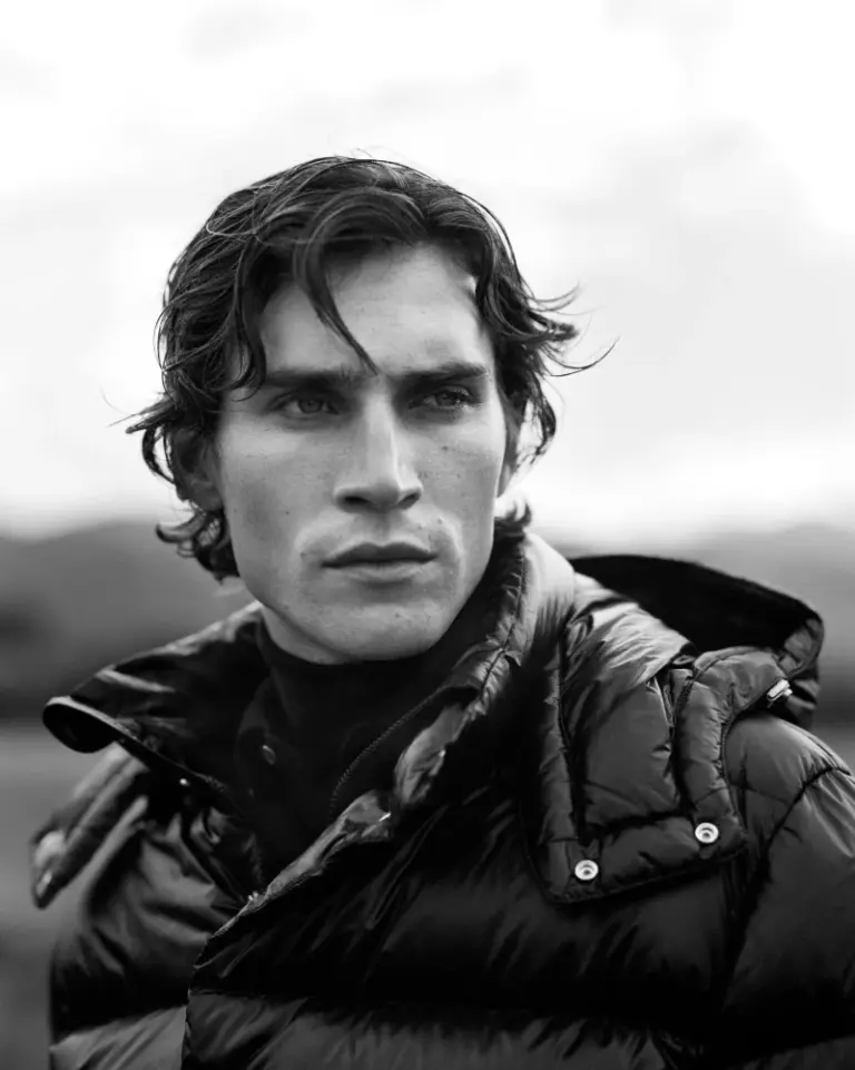 Liam Kelly Struts Bomber, Washed Jeans & Leather Boots For Massimo Dutti