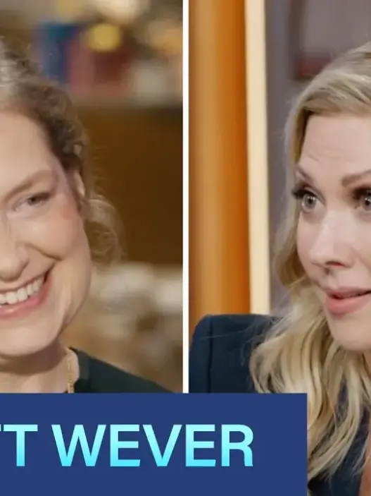 Merritt Wever during her interview on The Daily Show